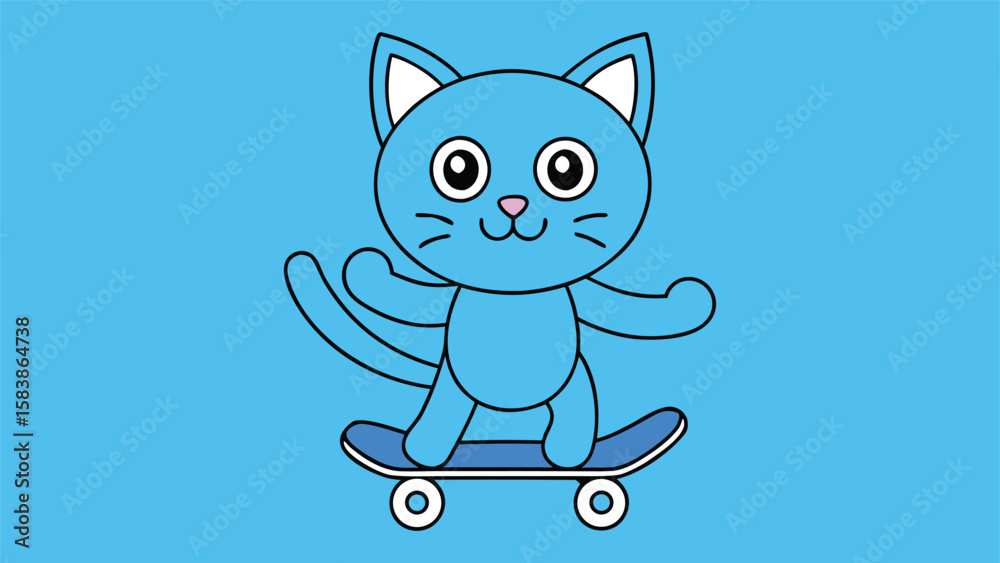 Obraz premium cat with a fish