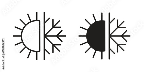 Hot and cold icon vector illustration on a transparent background.