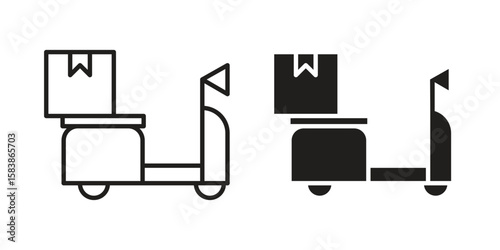 Food delivery icon vector illustration on a transparent background.