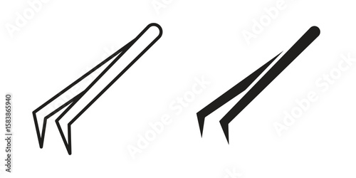 Eyebrow tweezers icon vector illustration on a transparent background.