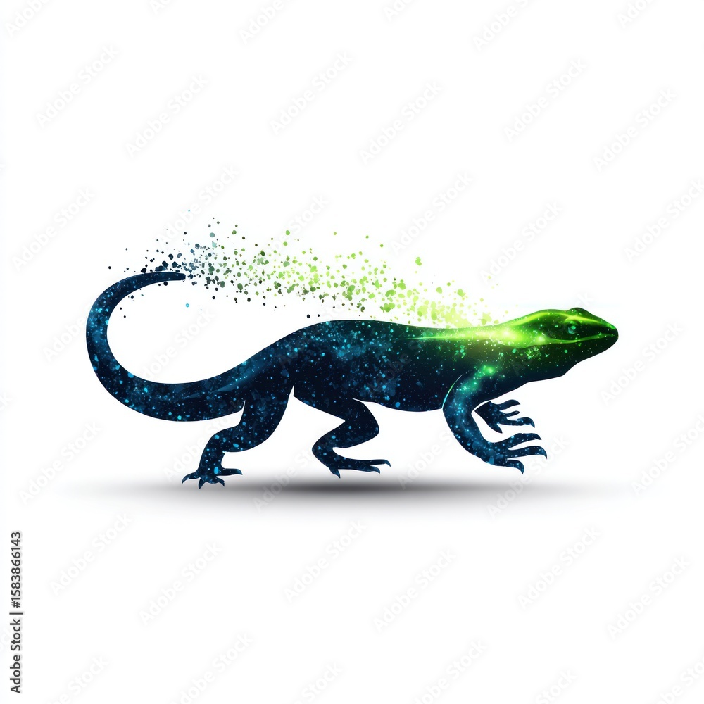 Fototapeta premium A stylized, digital lizard design
