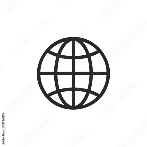 Global Network Icon Modern Line Art Representing Connectivity and International Reach
