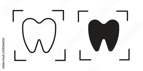 Dental X ray icon vector illustration on a transparent background.