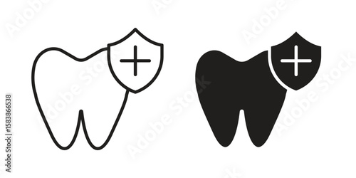 Dental insurance icon vector illustration on a transparent background.
