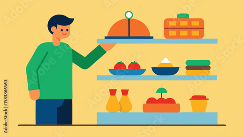cartoon boy and girl in the kitchen