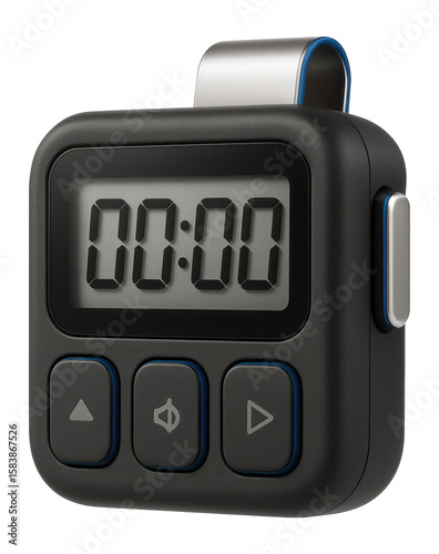Compact digital timer with a clip and beep alert for classroom activities