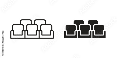 Cinema seat icon vector illustration on a transparent background.