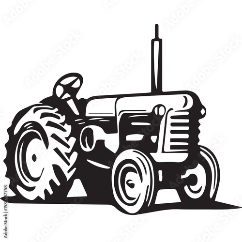 "Vintage Farm Tractor: A Symbol of Agriculture, Earth's Power, and Abundant Harvest."