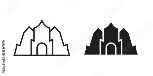 cave icon vector illustration on a transparent background.