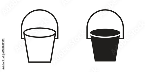 Bucket icon vector illustration on a transparent background.