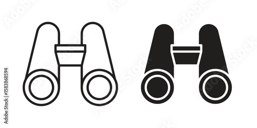 Binoculars icon vector illustration on a transparent background.