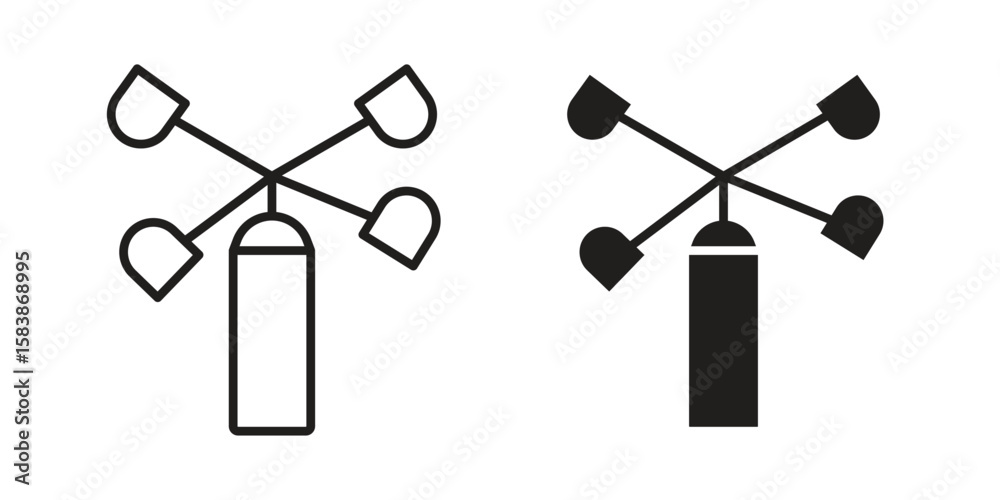 Obraz premium Anemometer icon vector illustration on a transparent background.