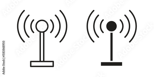 Antenna icon vector illustration on a transparent background.