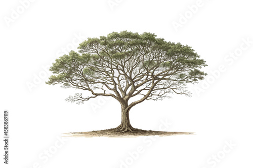 Pier tree on white background.01