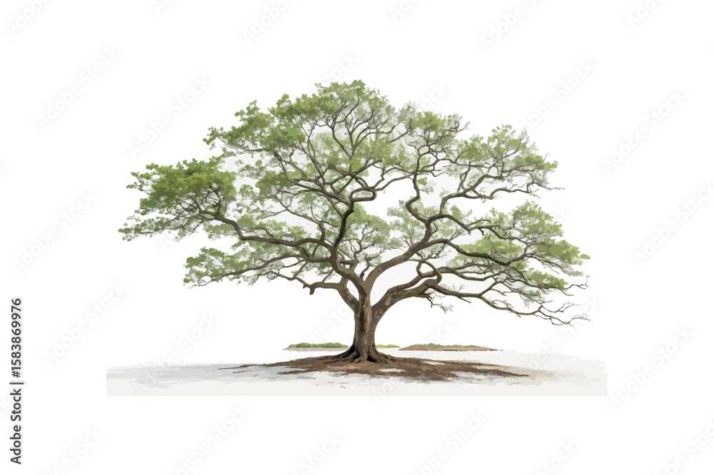 Obraz premium Pier tree on white background.02