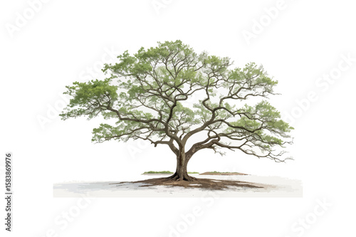 Pier tree on white background.02