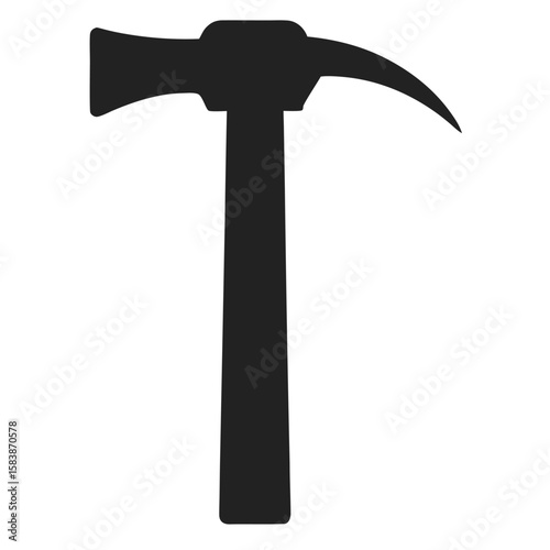Black hammer silhouette vector icon tool