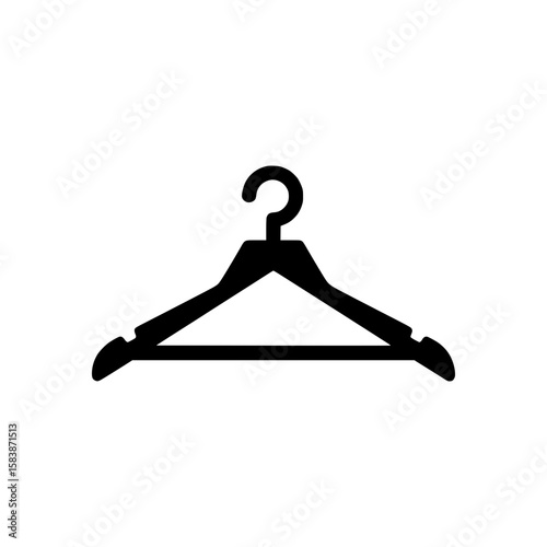 Solid Black Hanger Vector Icon