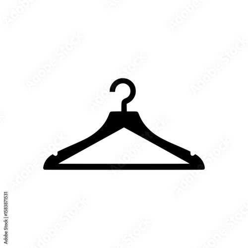 Solid Black Hanger Vector Icon