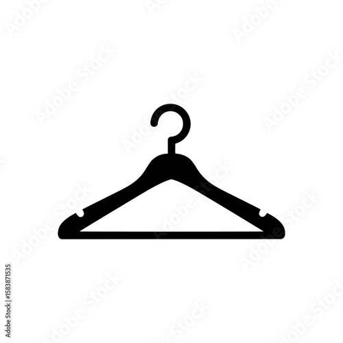Solid Black Hanger Vector Icon