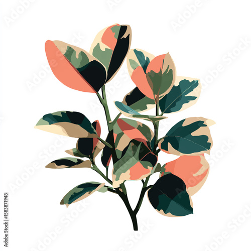 plant isolated in White Background, plant vector, Flat lay vector illustration