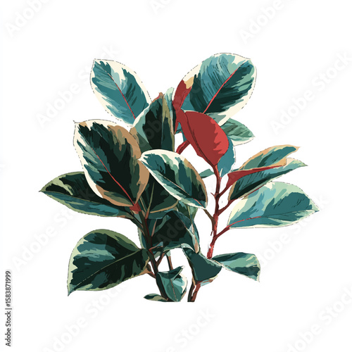plant isolated in White Background, plant vector, Flat lay vector illustration