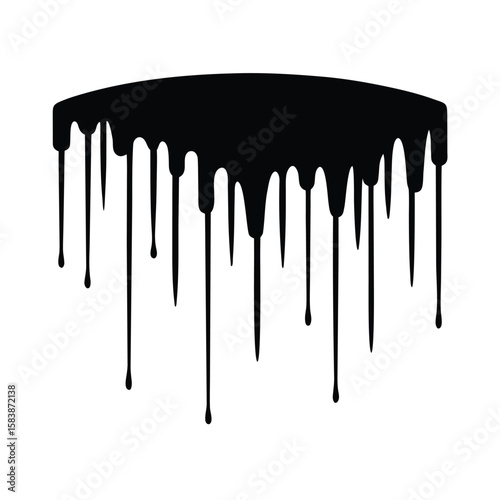 Black paint dripping down in a stylized silhouette