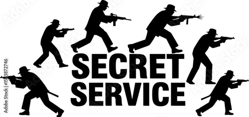 A black and white illustration,  detective work, vector