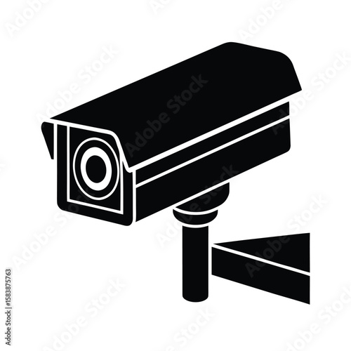 Modern security camera surveillance equipment silhouette