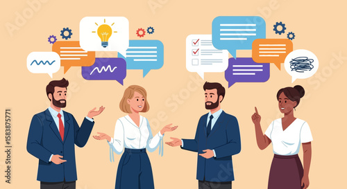 Collaborative brainstorming Business professionals exchanging ideas and problem-solving solutions in a meeting