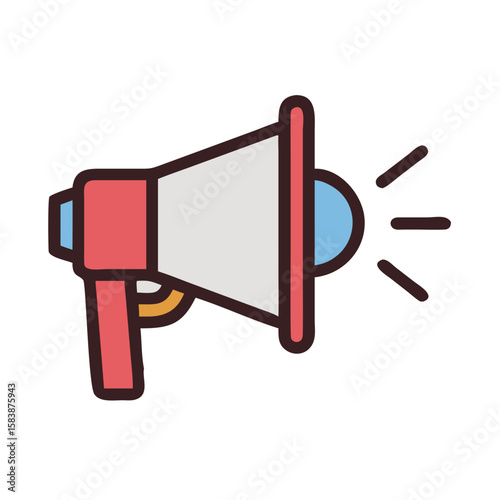 Colorful megaphone icon representing Human Rights Day and justice  