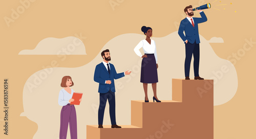 Visionary Leadership A Diverse Team Ascending to Success