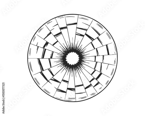 Cracked Glass Vector Transparent PNG Image with Radial Design for Visual Effects