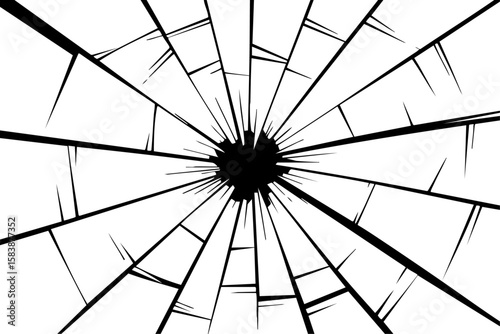 Cracked Glass Vector Transparent PNG Image with Sharp Edges for Overlay Compositions