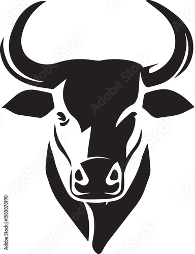 Fierce Bull Head Silhouette
