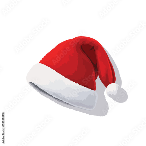 santa claus hat isolated in White Background, santa claus hat vector, Flat lay vector illustration