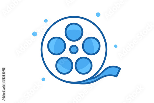 film reel stripe illustration set against an abstract background