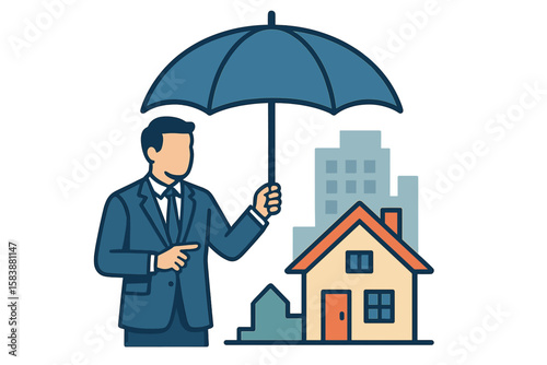 businessman with house