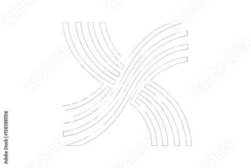 A smooth, flowing 3D vector wave pattern with dynamic curved lines of white light, isolated on a black background, symbolizing concepts of technology, digital, communication, science, and music