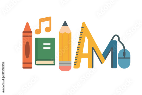Conceptual Vector Illustration of the Steam Education Approach