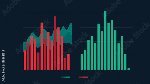 Data visualization insights comparative bar graph analysis digital workspace infographic modern design