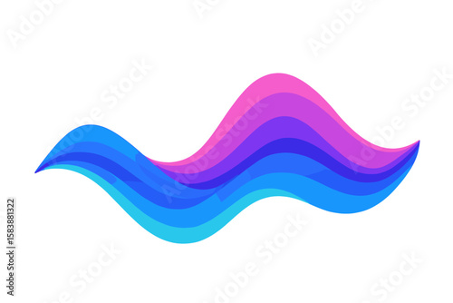 An equalizer in the form of a music wave is depicted in a vector illustration