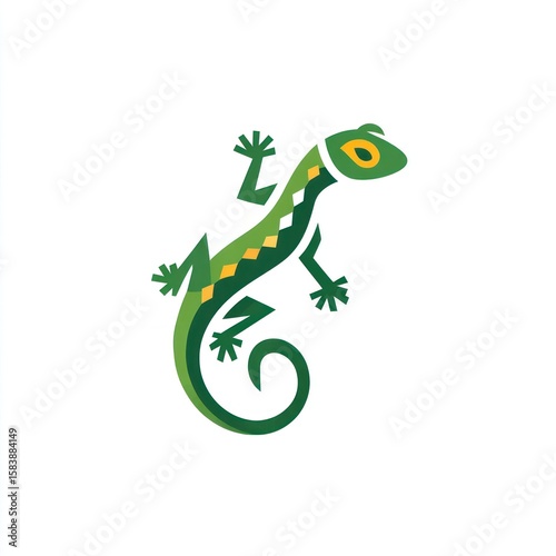 Green lizard stylized graphic