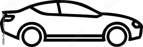 Minimalist Vehicle Illustration Clean Line Art of a Car for Automotive Design and Transport 