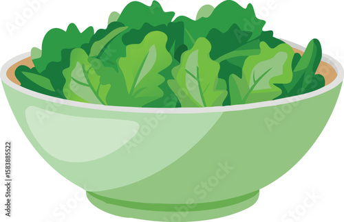 Fresh Greens in a Bowl A Healthy Food Concept