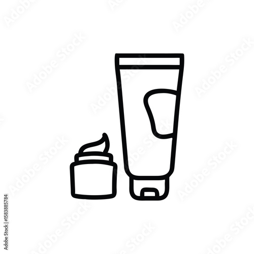 Cosmetic Cream Tube and Jar Icon