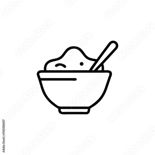 Bowl with Spoon and Food Icon

