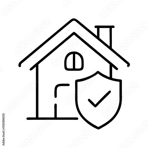 House with shield symbolizing home insurance concept  