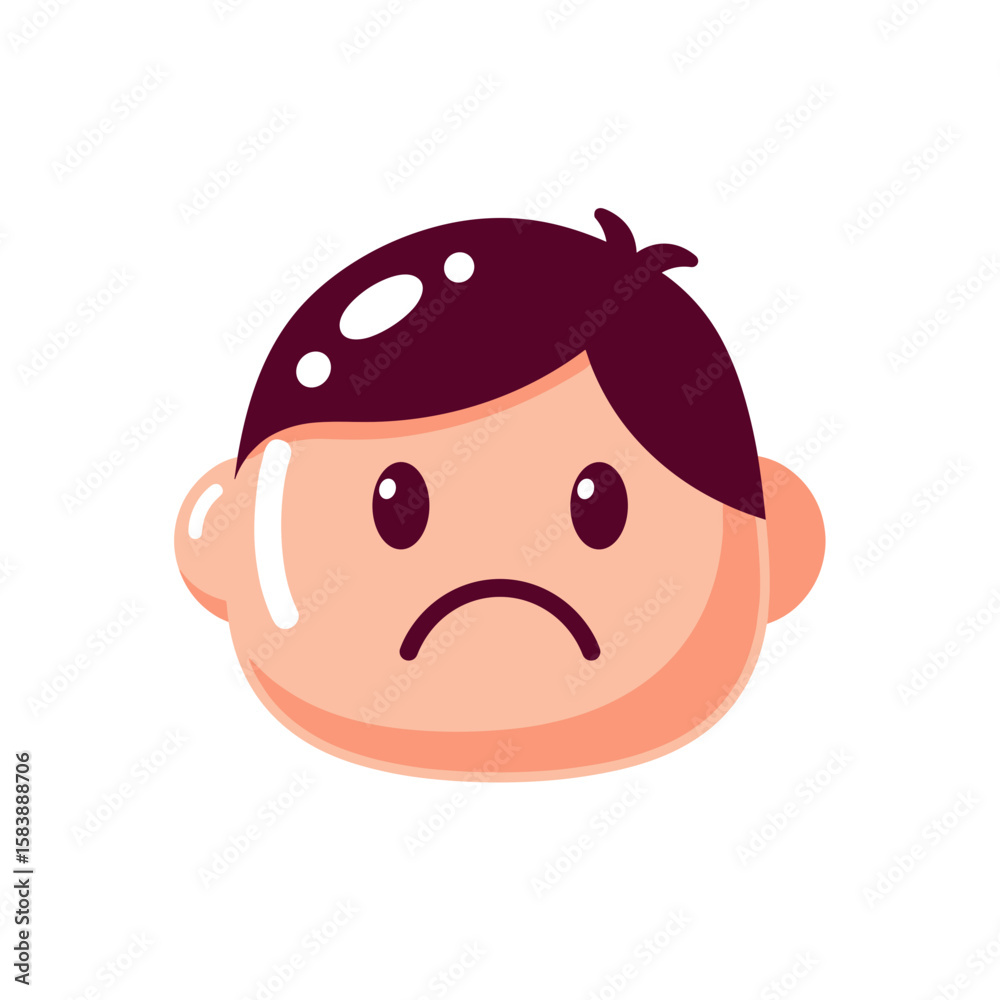 Fototapeta premium Sad Face – Jelly Candy Vector Icon from Set05
