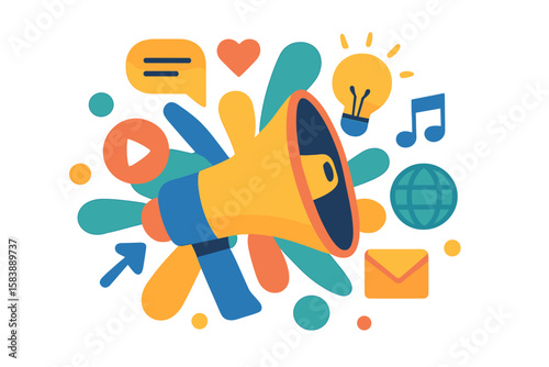 Vector illustration of a creative concept banner for use in internet marketing, social media, SEO, advertising, e-commerce, and apps